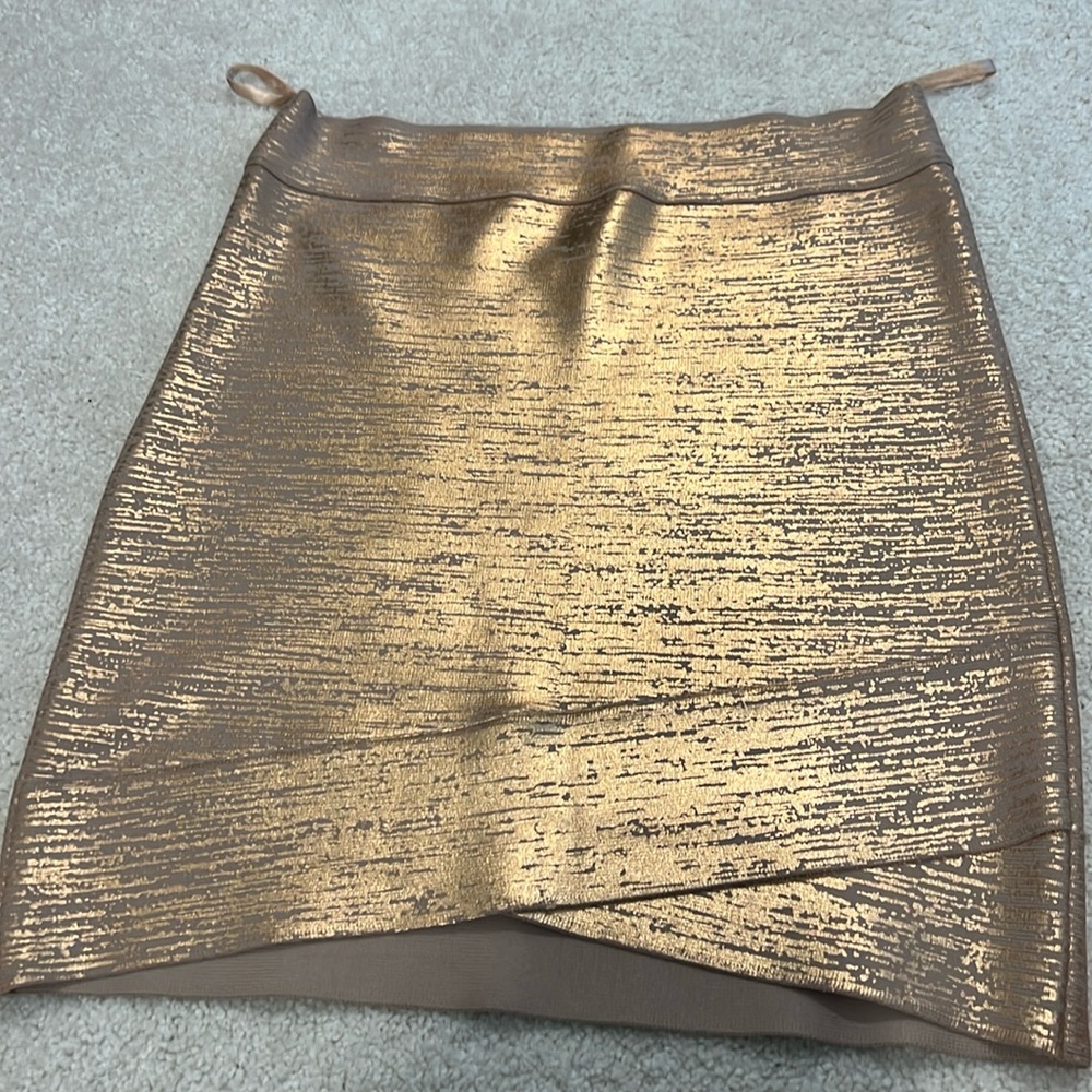 BCBG metallic bandage skirt